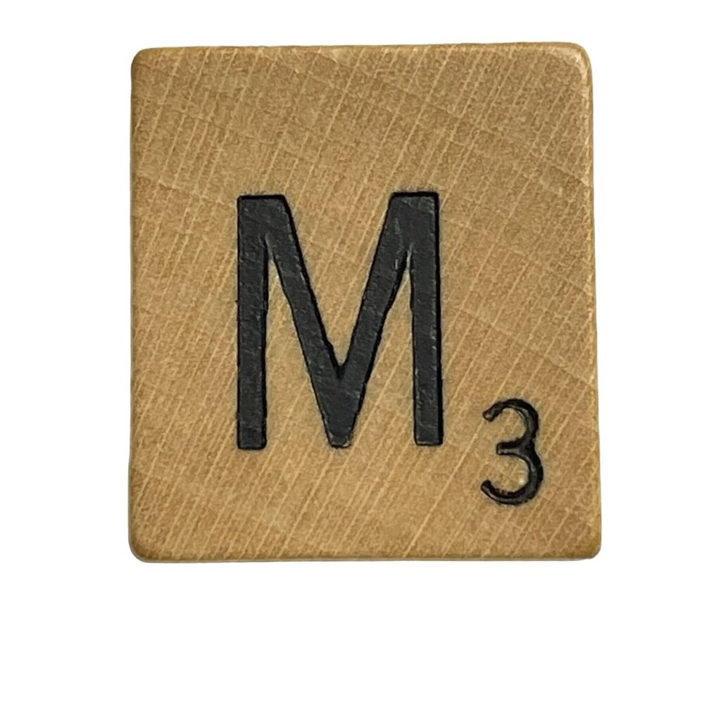 Scrabble Game Piece Letter M Replacement Wood Tile Genuine Standard Edition mq
